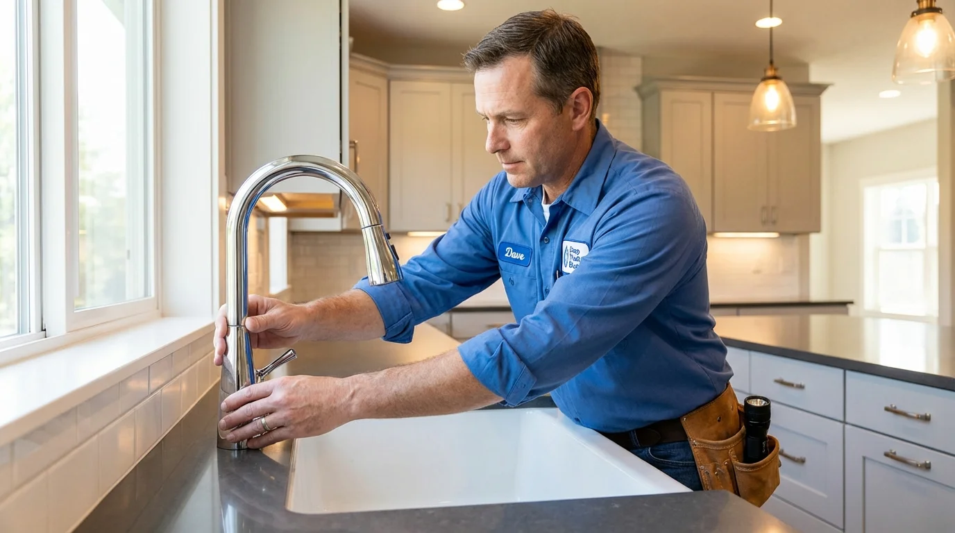 Kitchen faucet installation by Johns Plumbing LLC in Hamilton City