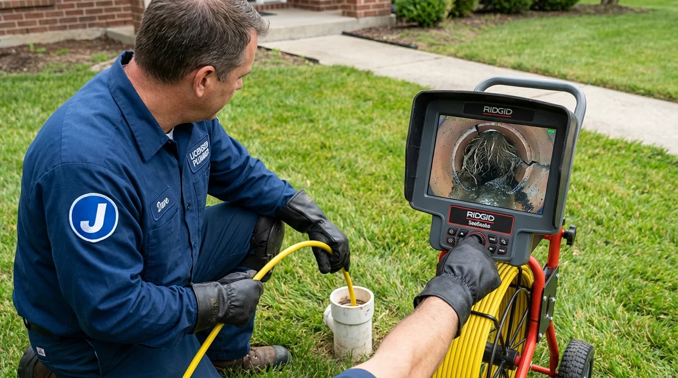 Sewer camera inspection being performed by Johns Plumbing LLC in Hamilton City