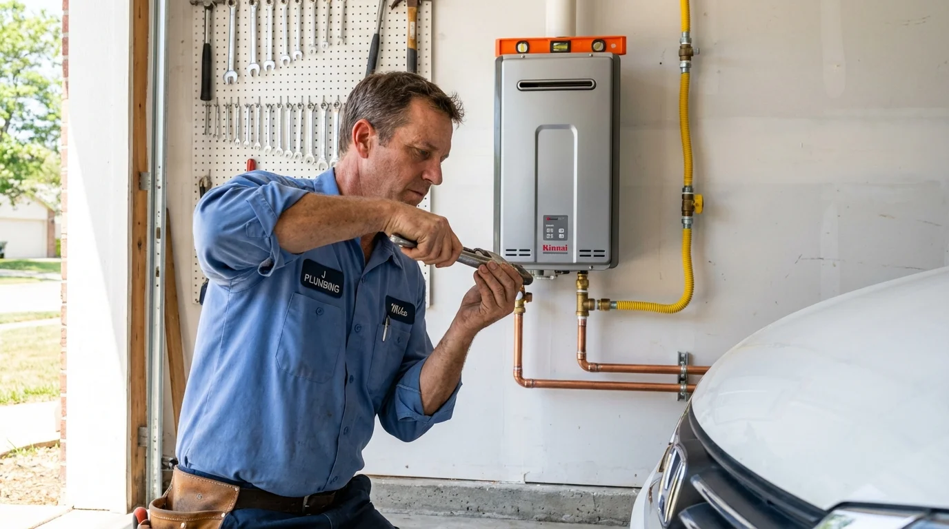 Tankless water heater installation by a Johns Plumbing LLC plumber in Hamilton City